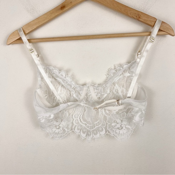 Gooseberry Intimates White Venice Balcony Bra & Full on Glam Demi Bra Lace Sz S - Picture 4 of 10